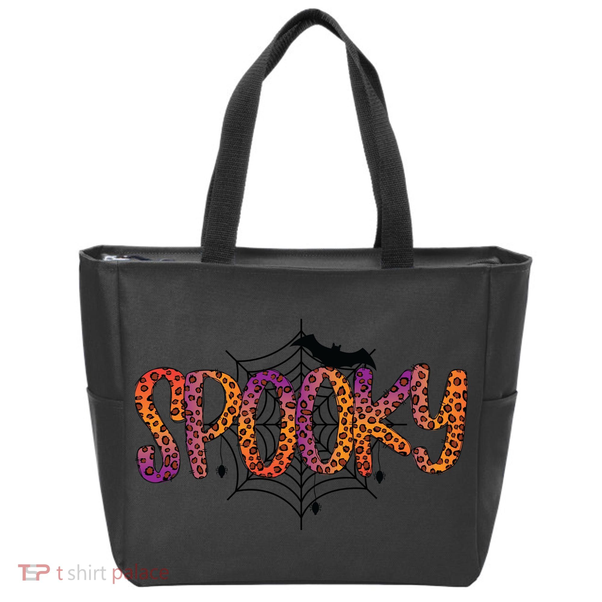 Halloween Spooky Spiderweb Leopard Halloween Day Tote Bag