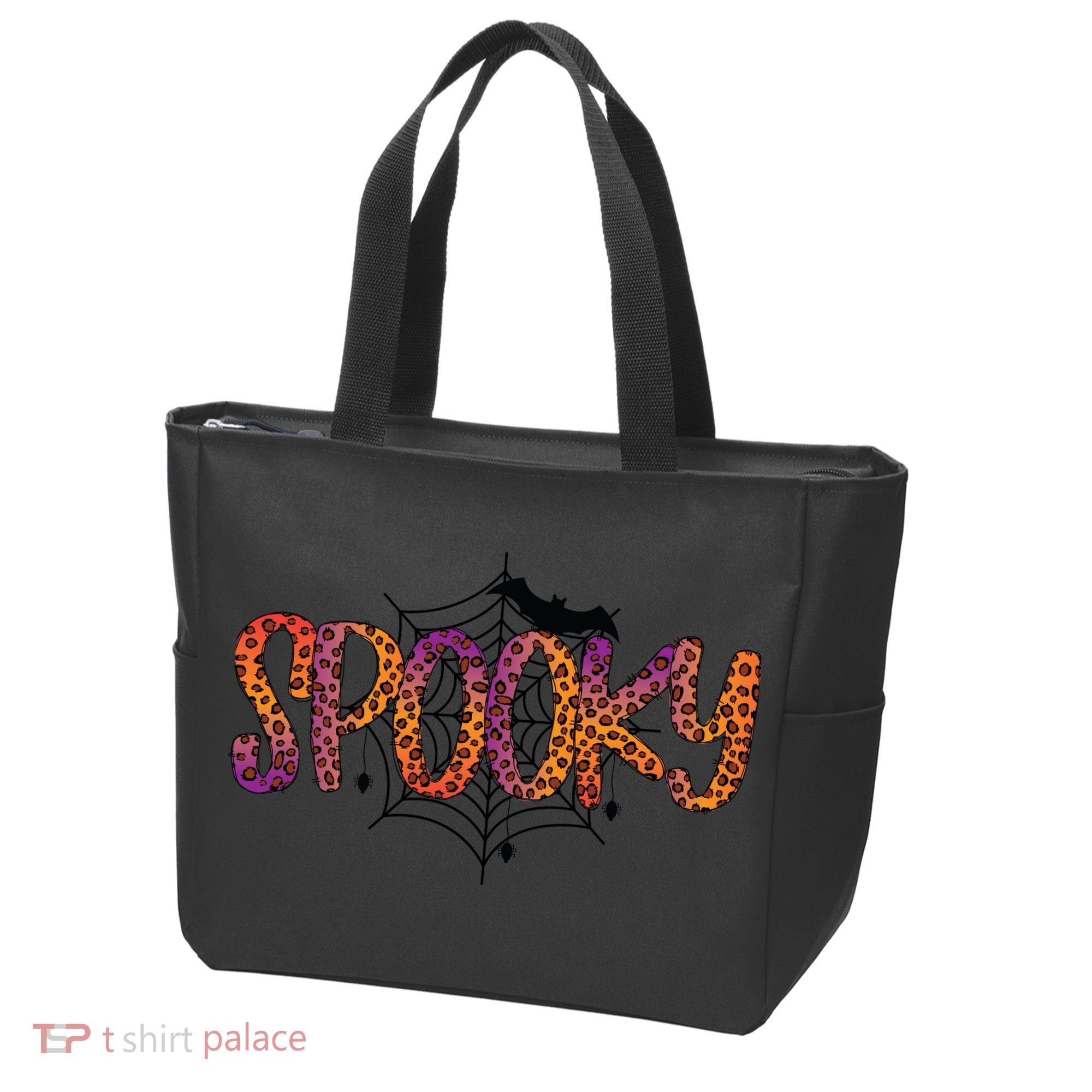 Halloween Spooky Spiderweb Leopard Halloween Day Tote Bag