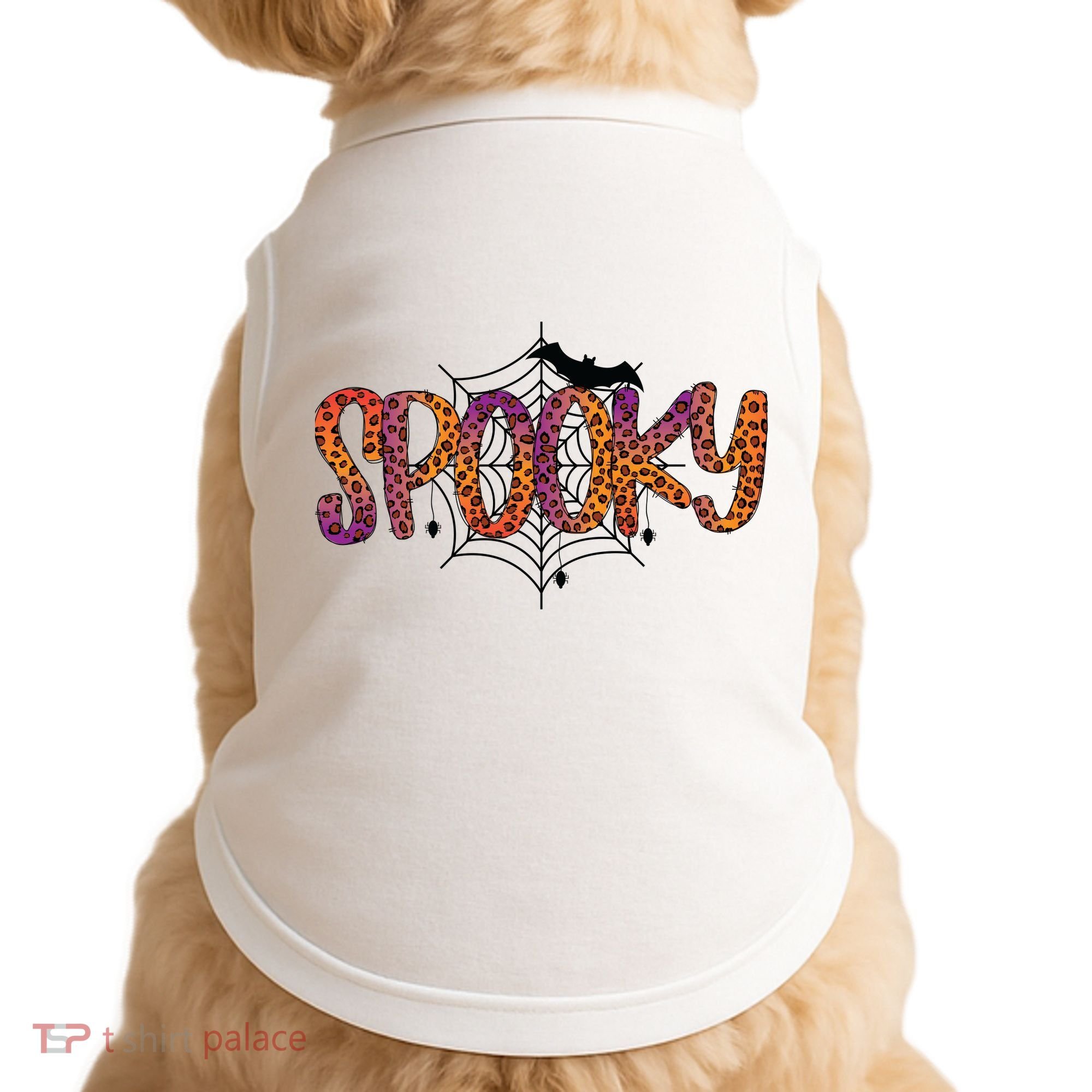 Halloween Spooky Spiderweb Leopard Halloween Day Doggie Tank