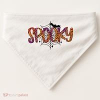 Halloween Spooky Spiderweb Leopard Halloween Day USA-Made Doggie Bandana thumb 0