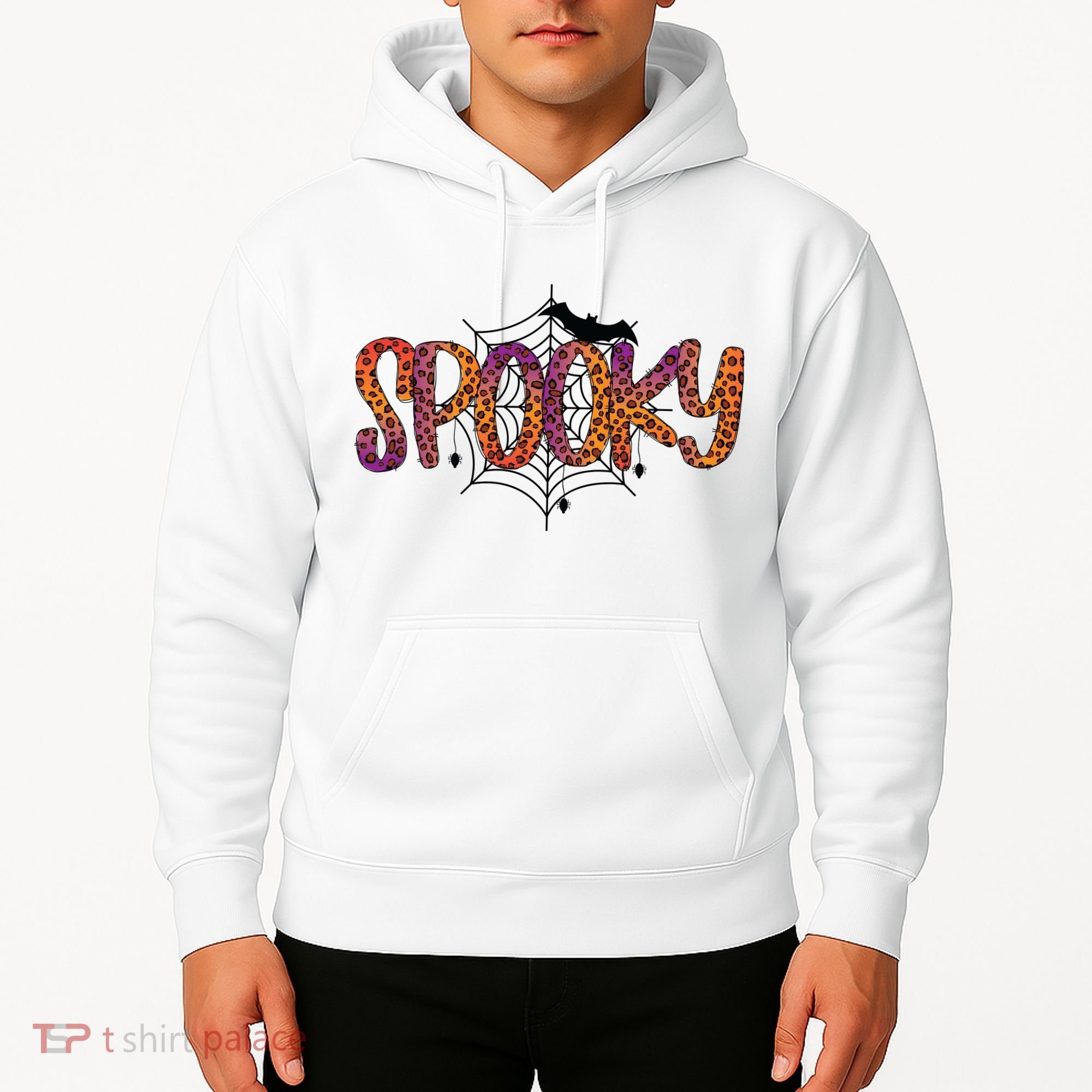 Halloween Spooky Spiderweb Leopard Halloween Day Hoodie