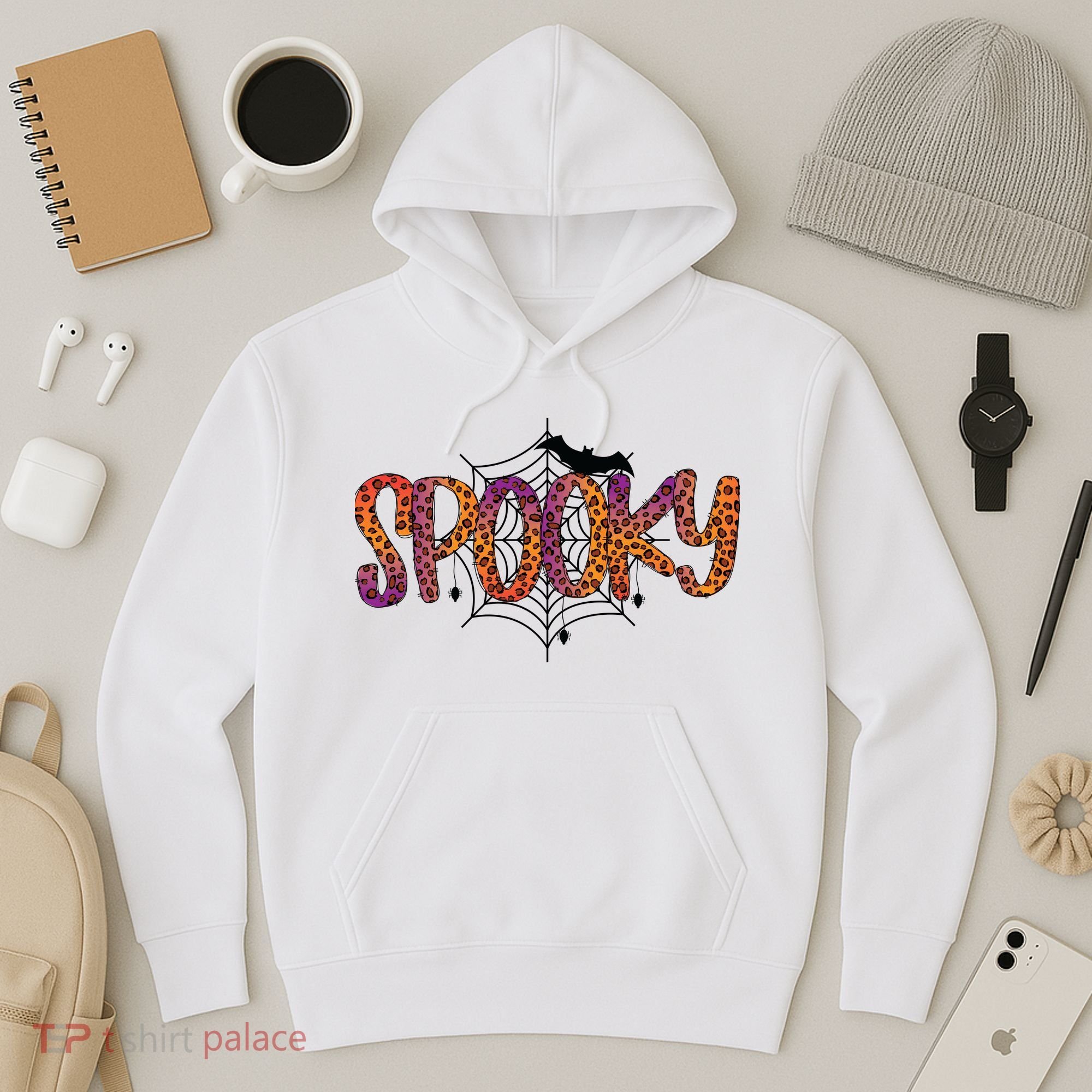 Halloween Spooky Spiderweb Leopard Halloween Day Hoodie