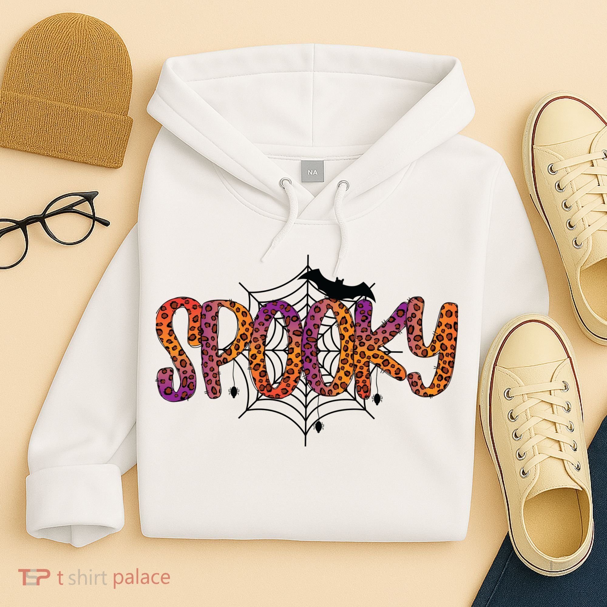 Halloween Spooky Spiderweb Leopard Halloween Day Hoodie