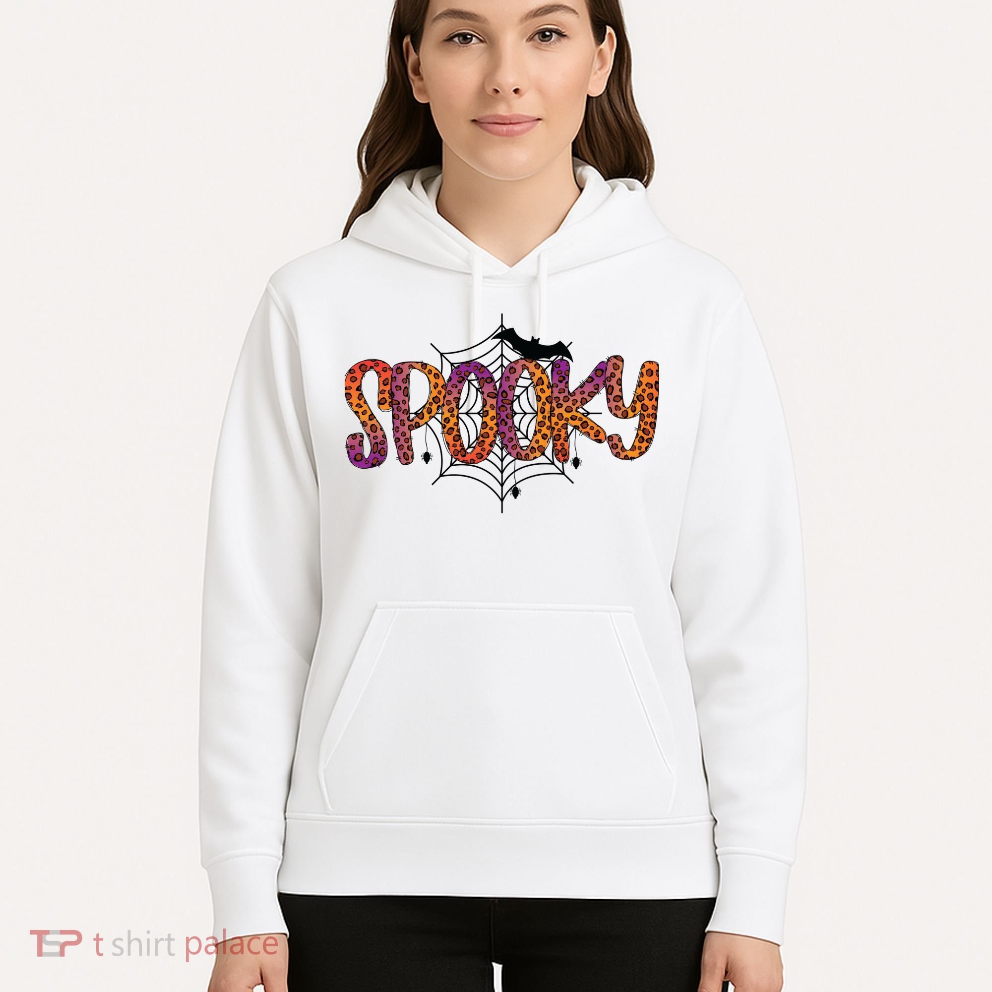 Halloween Spooky Spiderweb Leopard Halloween Day Hoodie