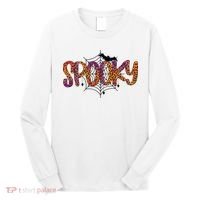 Halloween Spooky Spiderweb Leopard Halloween Day Long Sleeve Shirt thumb 0