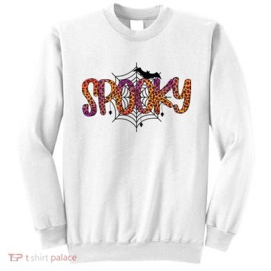 Halloween Spooky Spiderweb Leopard Halloween Day Sweatshirt