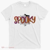 Halloween Spooky Spiderweb Leopard Halloween Day T-Shirt thumb 0