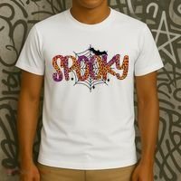 Halloween Spooky Spiderweb Leopard Halloween Day T-Shirt thumb 3