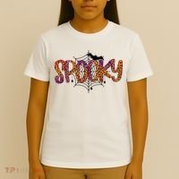 Halloween Spooky Spiderweb Leopard Halloween Day T-Shirt thumb 4