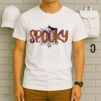 Halloween Spooky Spiderweb Leopard Halloween Day T-Shirt thumb 6