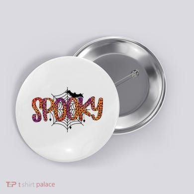 Halloween Spooky Spiderweb Leopard Halloween Day Button