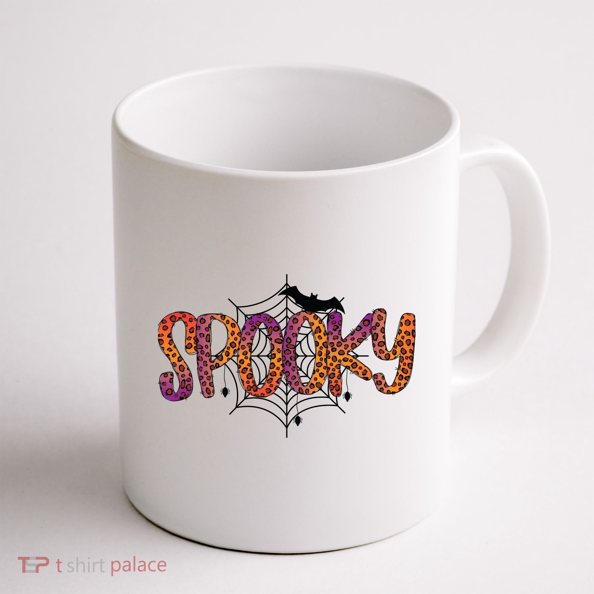 Halloween Spooky Spiderweb Leopard Halloween Day Coffee Mug