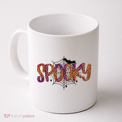 Halloween Spooky Spiderweb Leopard Halloween Day Coffee Mug
