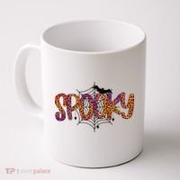 Halloween Spooky Spiderweb Leopard Halloween Day Coffee Mug thumb 0
