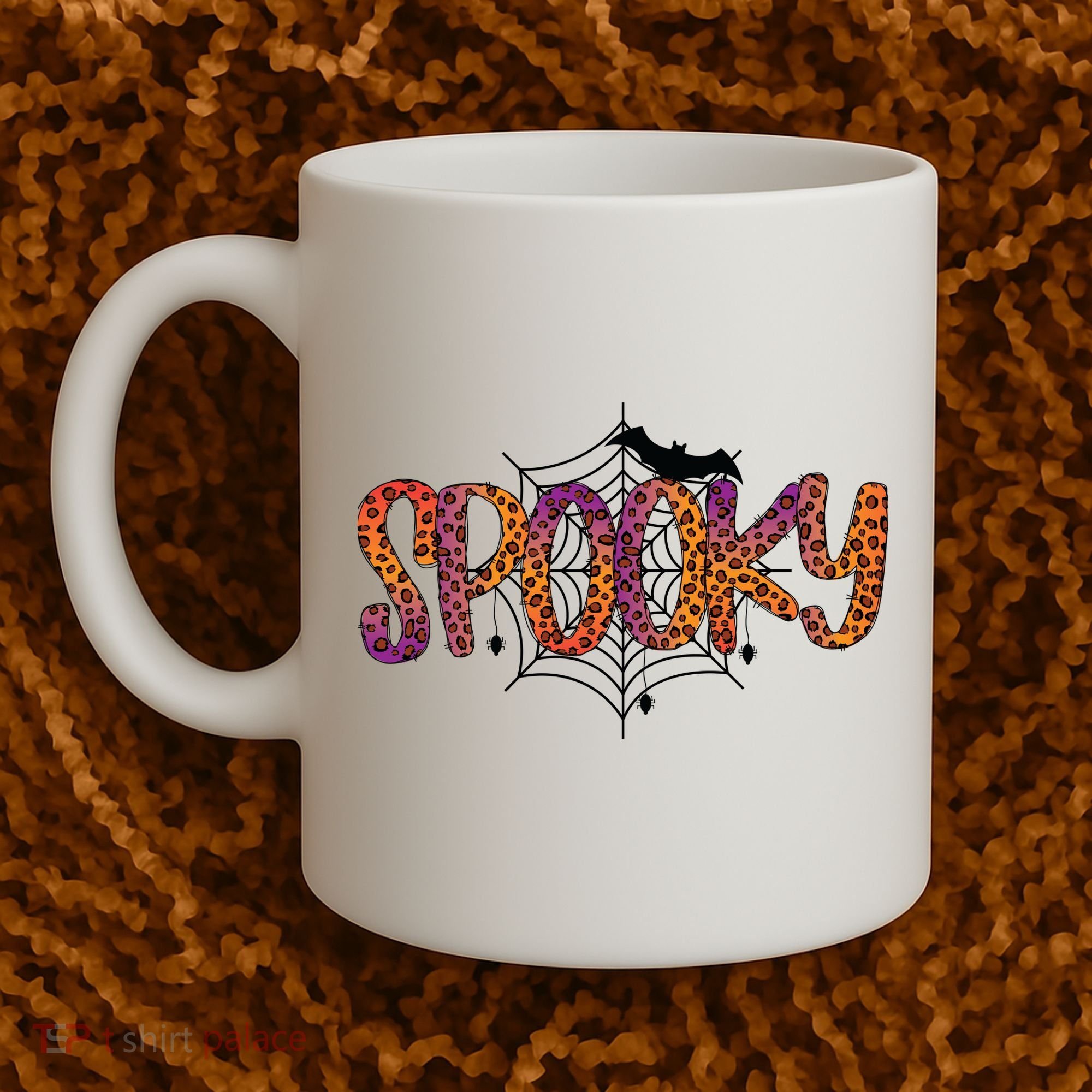 Halloween Spooky Spiderweb Leopard Halloween Day Coffee Mug