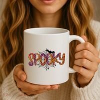 Halloween Spooky Spiderweb Leopard Halloween Day Coffee Mug thumb 3