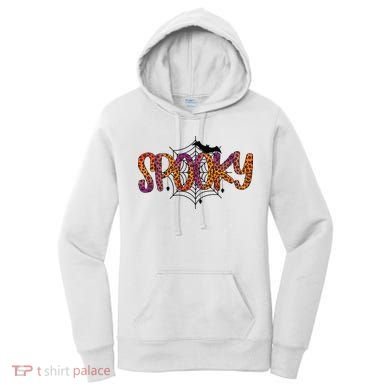 Halloween Spooky Spiderweb Leopard Halloween Day Women's Hoodie