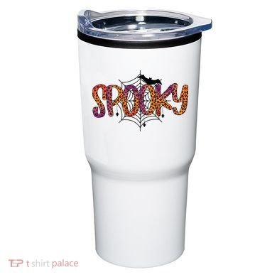 Halloween Spooky Spiderweb Leopard Halloween Day Tumbler