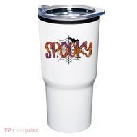 Halloween Spooky Spiderweb Leopard Halloween Day Tumbler thumb 0