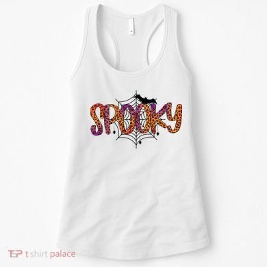 Halloween Spooky Spiderweb Leopard Halloween Day Women's Tank Top