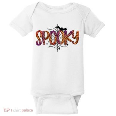 Halloween Spooky Spiderweb Leopard Halloween Day Baby Bodysuit