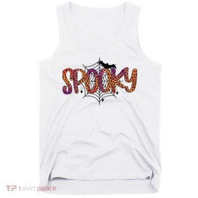 Halloween Spooky Spiderweb Leopard Halloween Day Tank Top