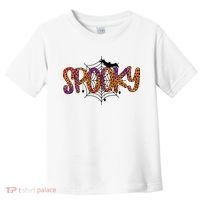 Halloween Spooky Spiderweb Leopard Halloween Day Toddler T-Shirt thumb 0