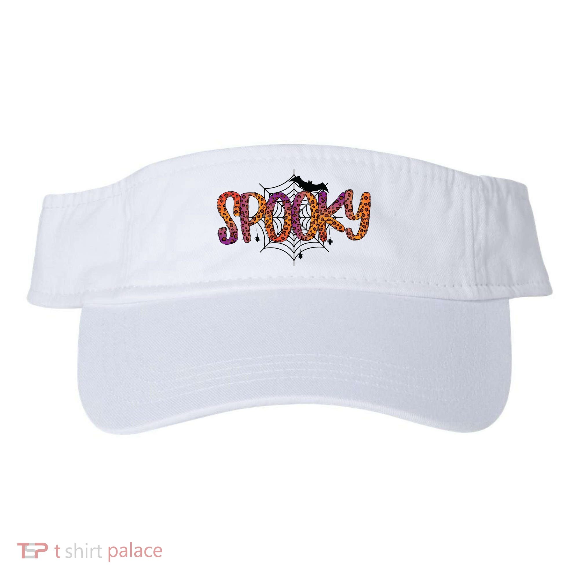 Halloween Spooky Spiderweb Leopard Halloween Day Visor