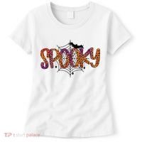 Halloween Spooky Spiderweb Leopard Halloween Day Women's T-Shirt thumb 0