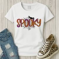 Halloween Spooky Spiderweb Leopard Halloween Day Women's T-Shirt thumb 3