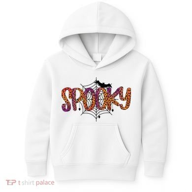 Halloween Spooky Spiderweb Leopard Halloween Day Kids Hoodie