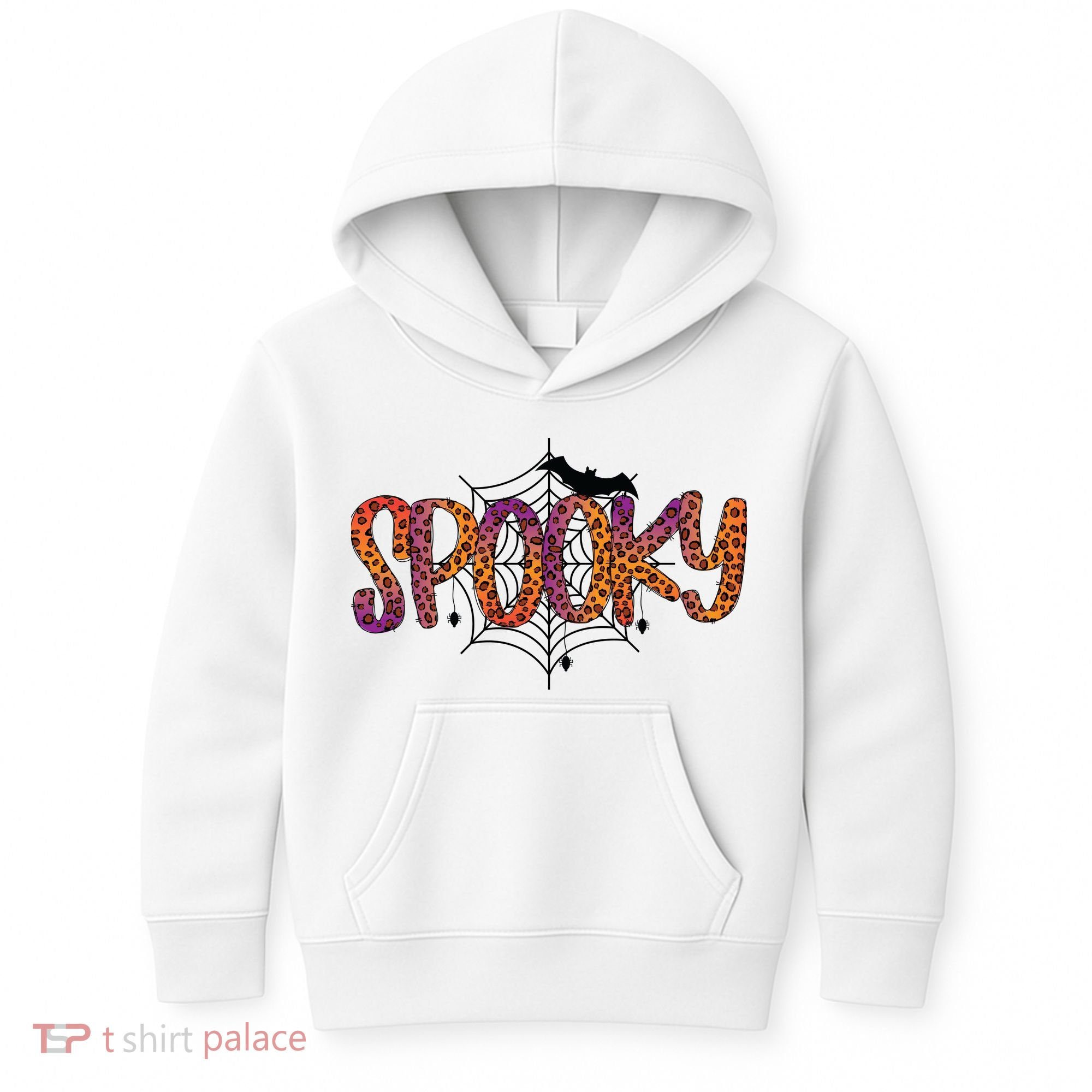 Halloween Spooky Spiderweb Leopard Halloween Day Kids Hoodie