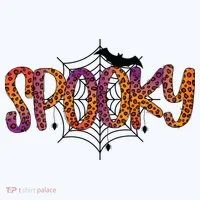 Halloween Spooky Spiderweb Leopard Halloween Day Kids Hoodie thumb 5