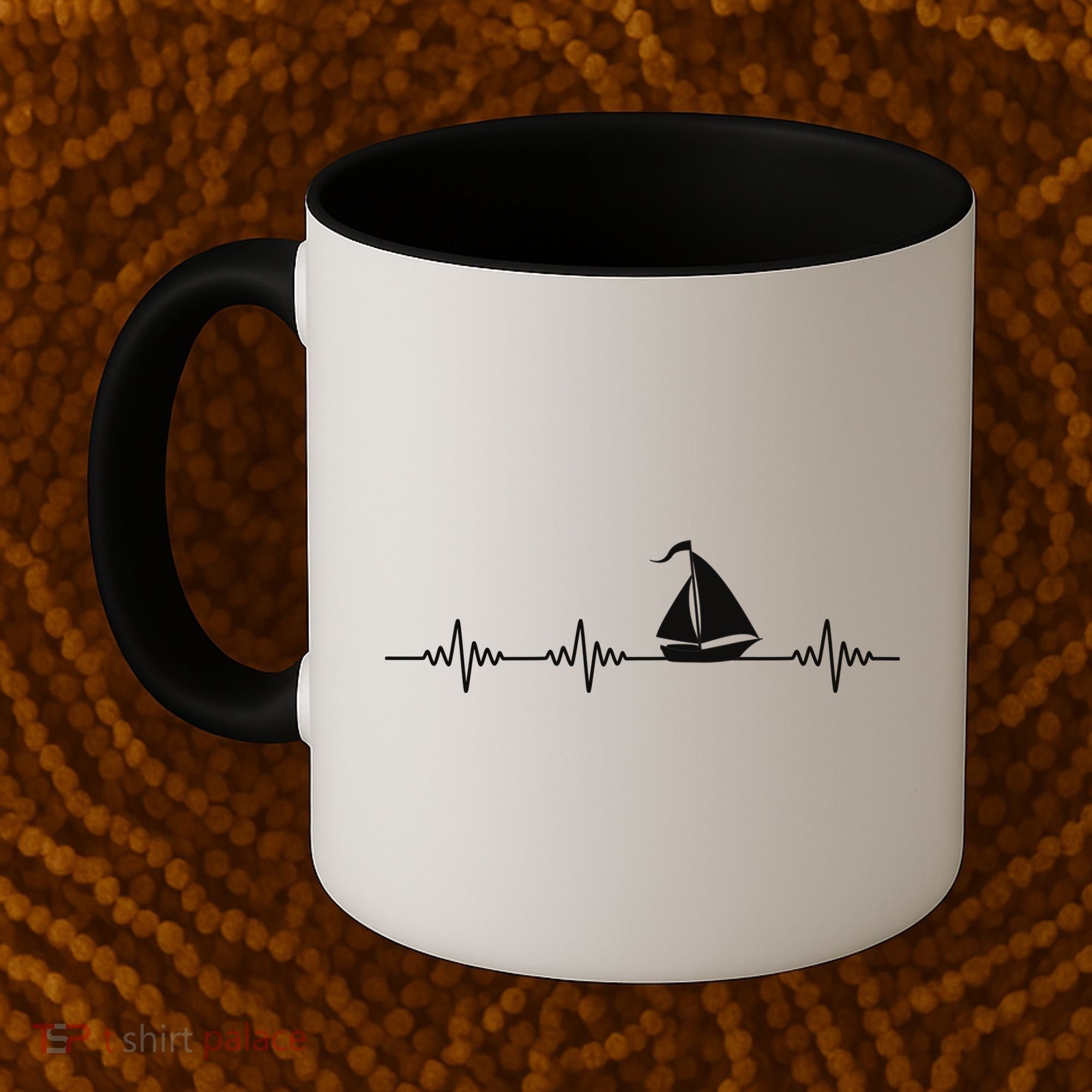 Heartbeat Sailing Sailboat Coffee Mug