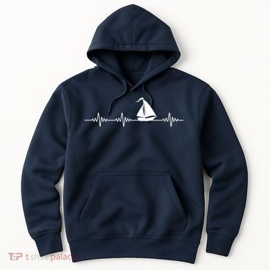 Heartbeat Sailing Sailboat Hoodie