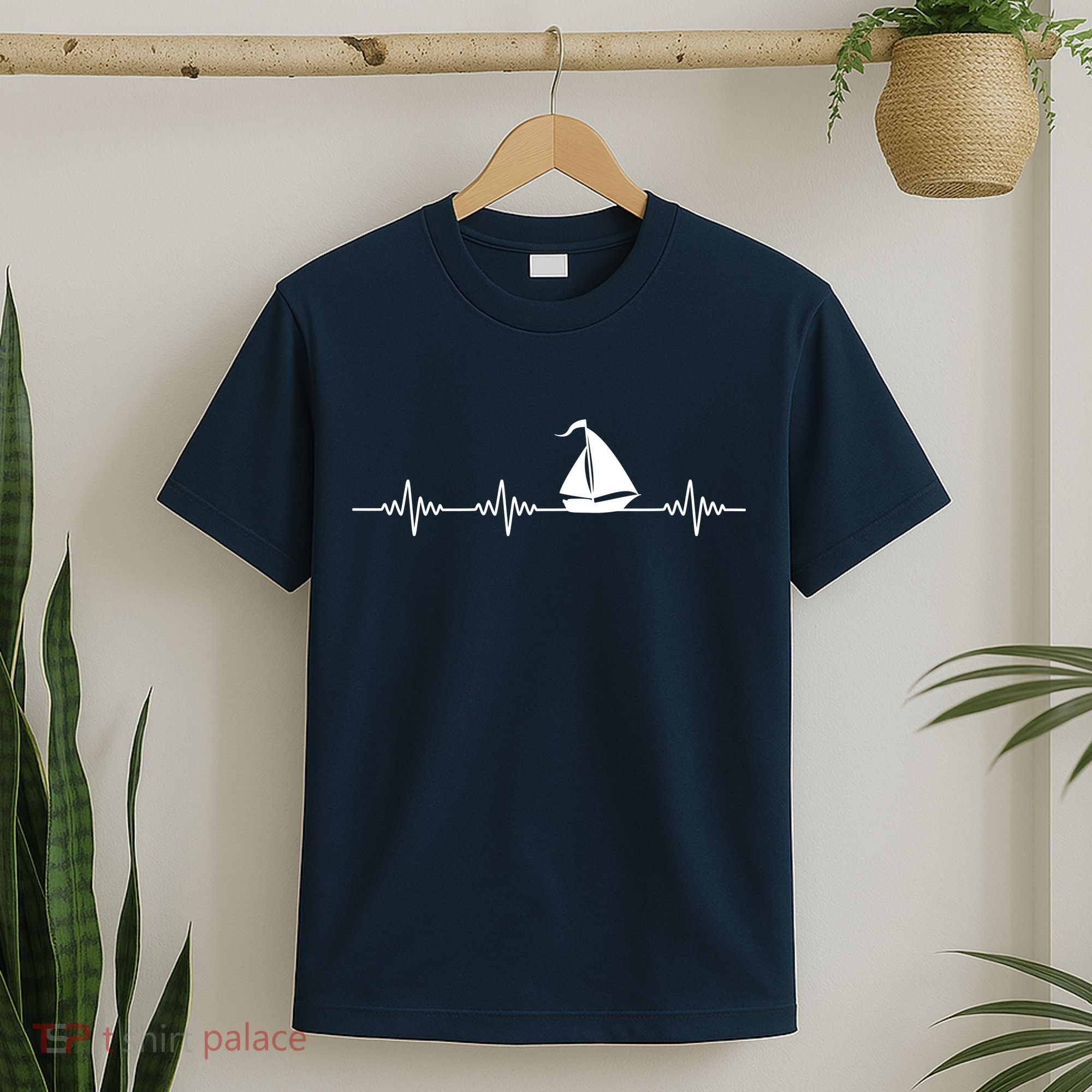 Heartbeat Sailing Sailboat T-Shirt