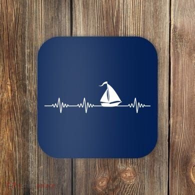 Heartbeat Sailing Sailboat Coaster