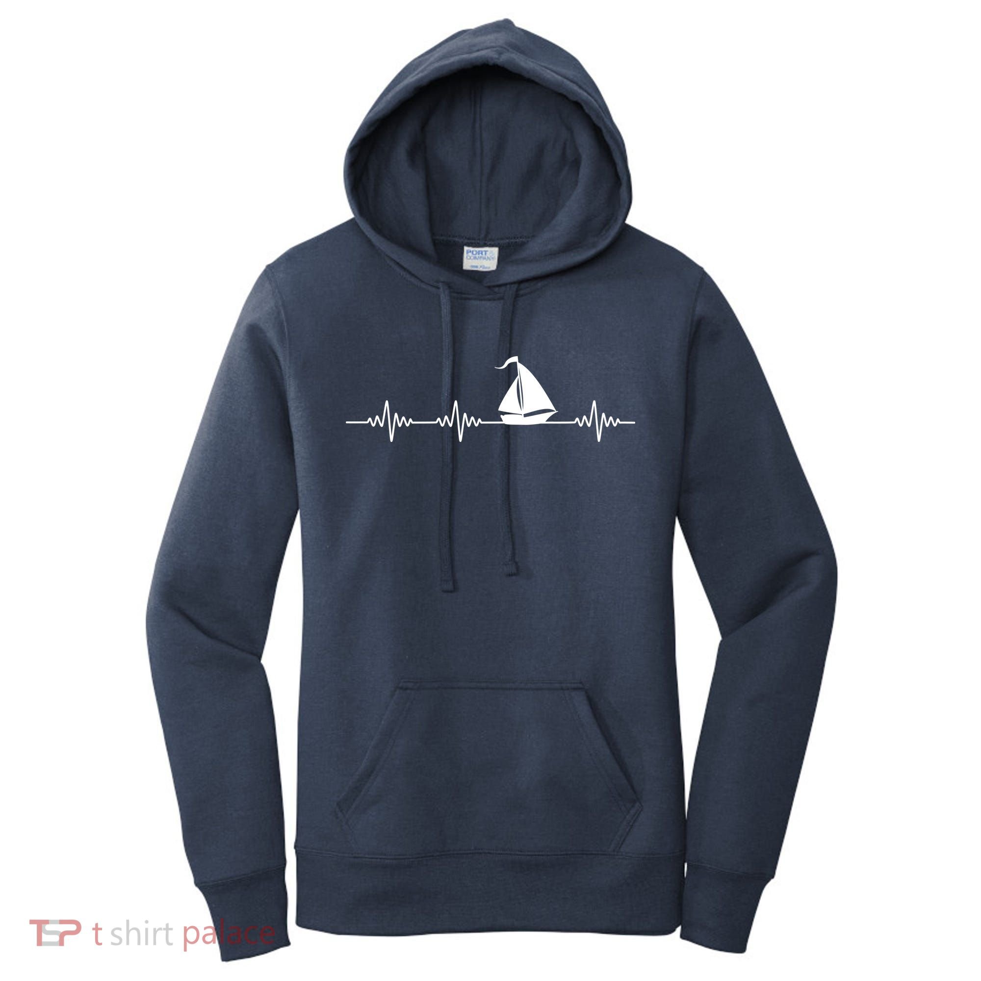 Heartbeat Sailing Sailboat Women's Hoodie