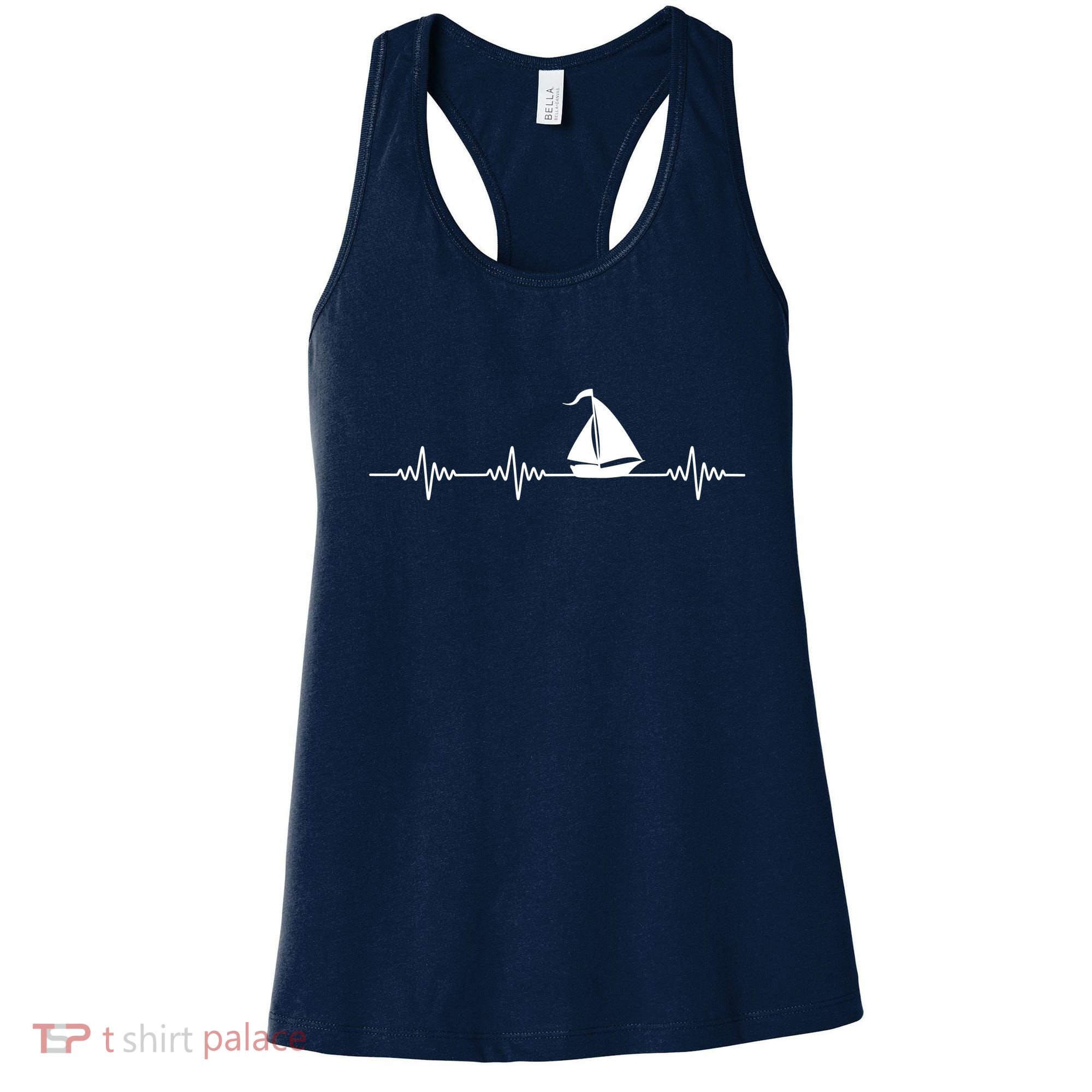 Heartbeat Sailing Sailboat Women's Tank Top
