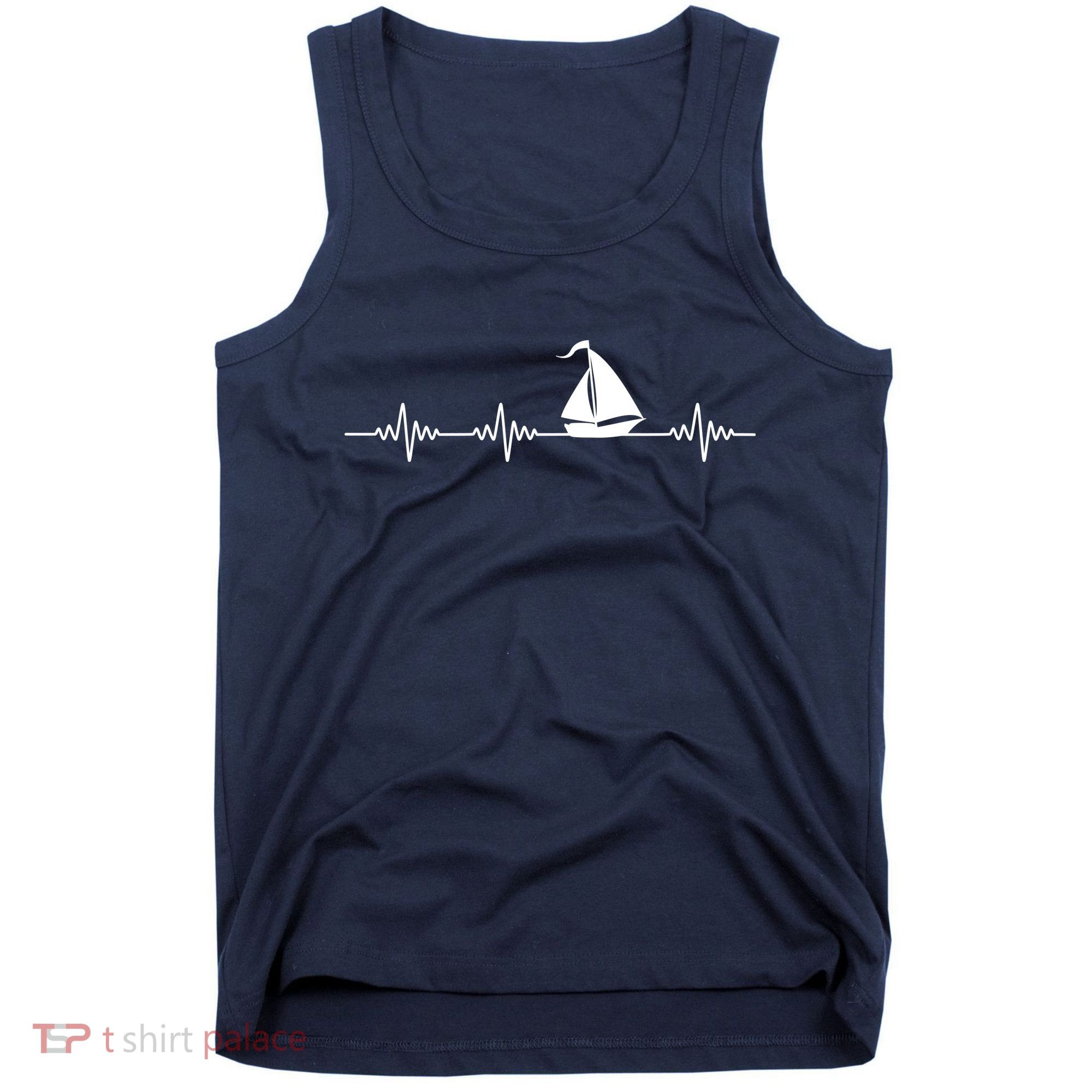 Heartbeat Sailing Sailboat Tank Top