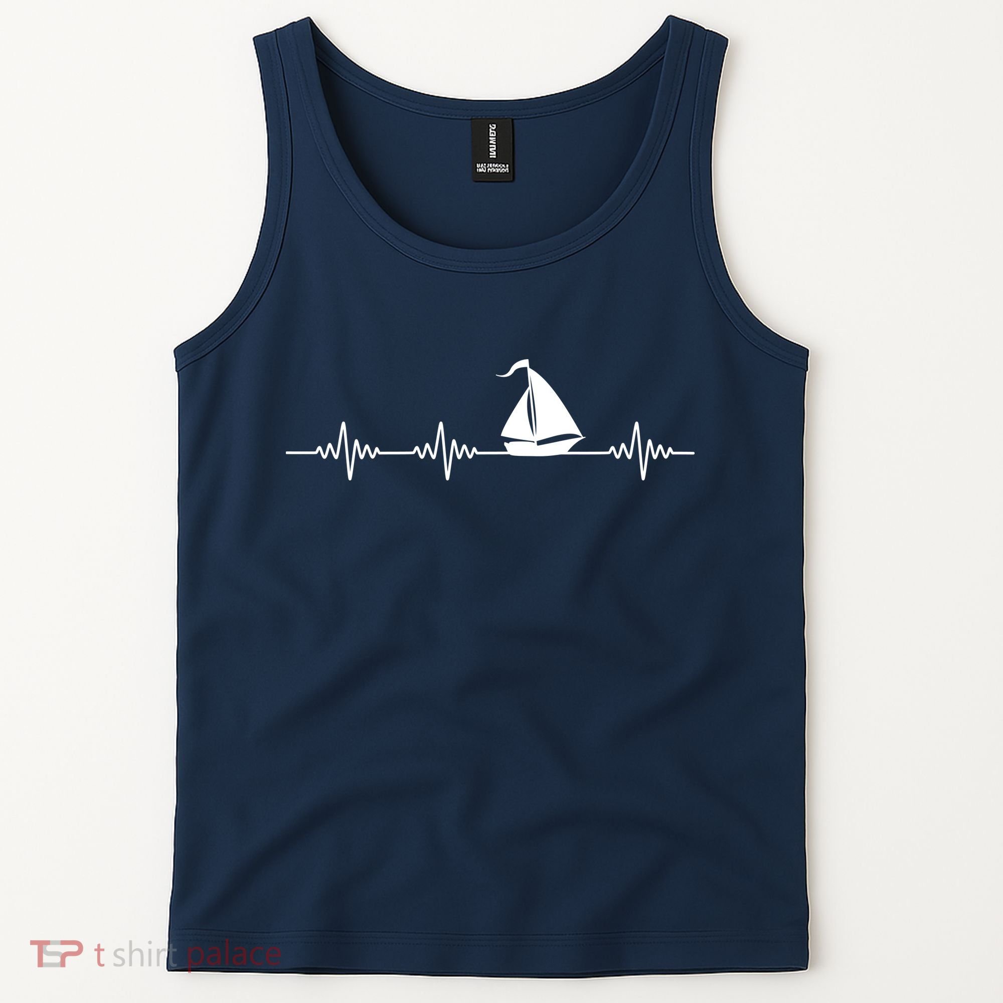 Heartbeat Sailing Sailboat Tank Top