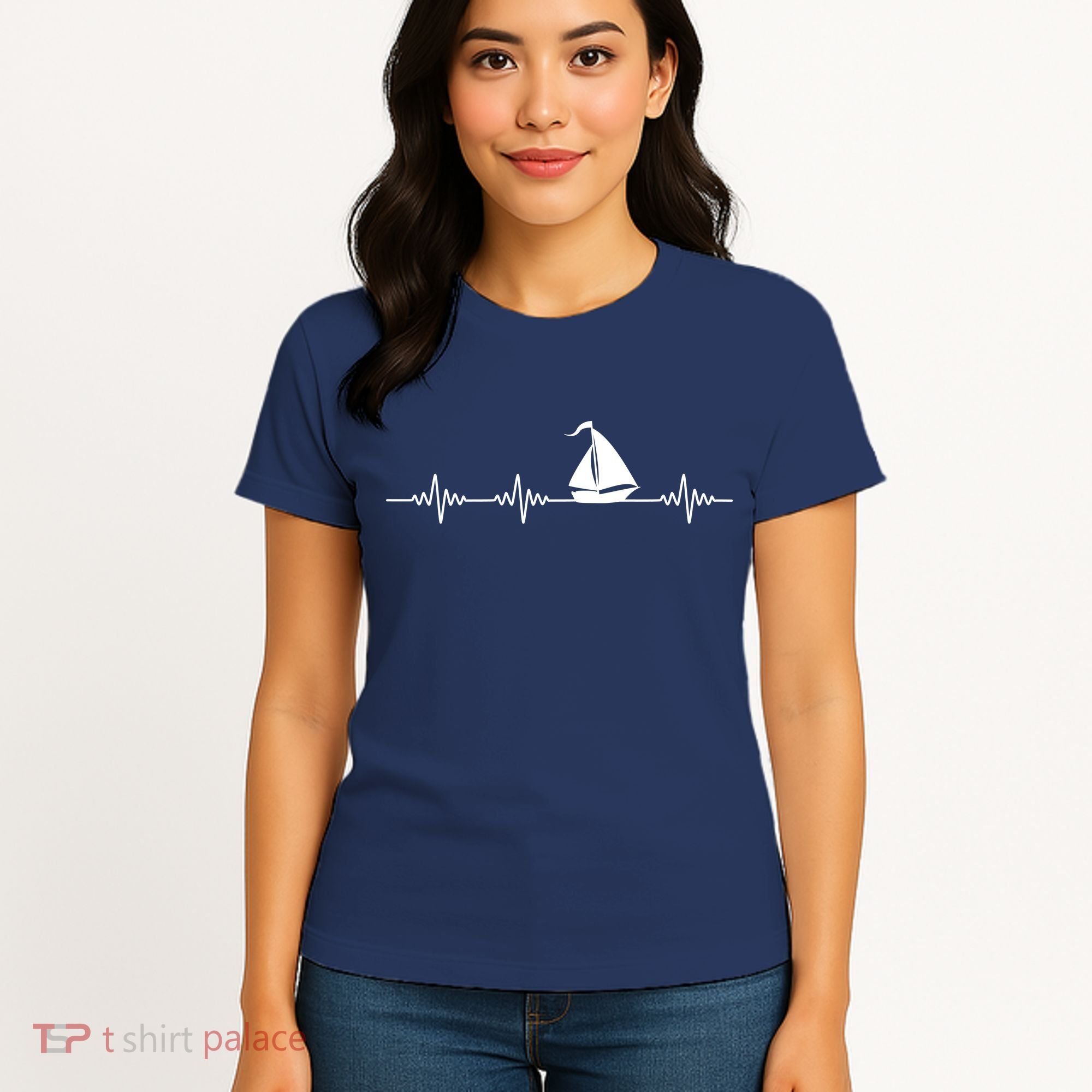 Heartbeat Sailing Sailboat Women's T-Shirt