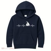 Heartbeat Sailing Sailboat Kids Hoodie thumb 0
