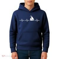 Heartbeat Sailing Sailboat Kids Hoodie thumb 4