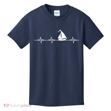 Heartbeat Sailing Sailboat Kids T-Shirt