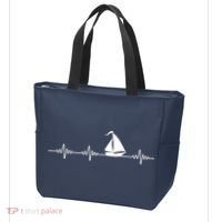 Heartbeat Sailing Sailboat Tote Bag thumb 3
