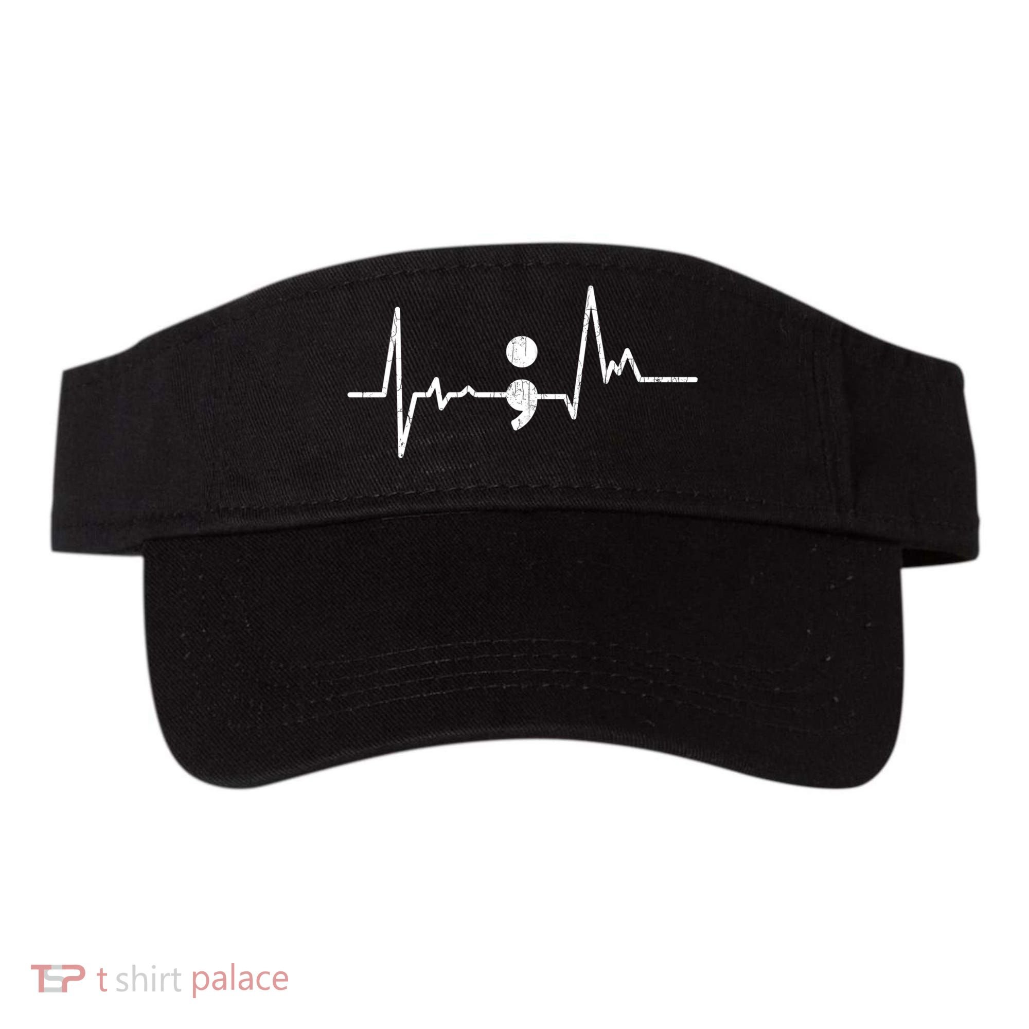Heartbeat Semicolon Suicide Prevention Awareness Graphic Visor