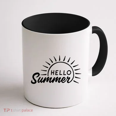 Hello Summer Sunset Coffee Mug back