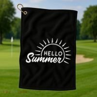 Hello Summer Sunset Golf Towel thumb 1