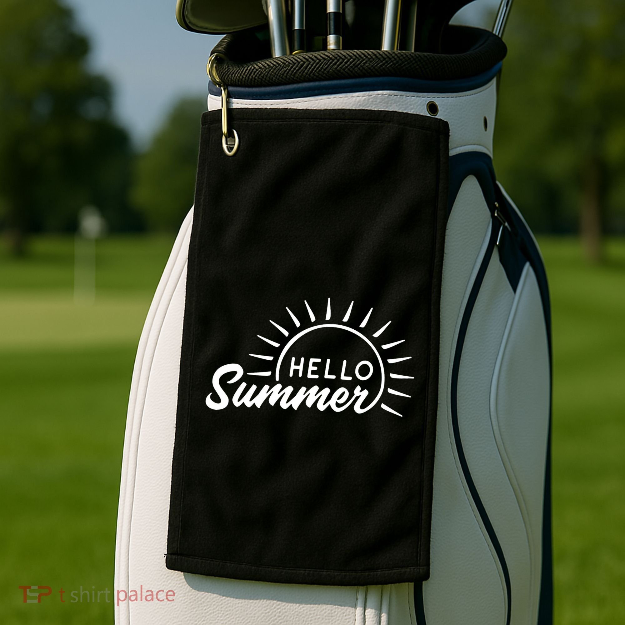Hello Summer Sunset Golf Towel